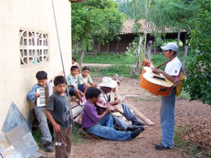 Family playing music, Sabana Grande, Nicaragua